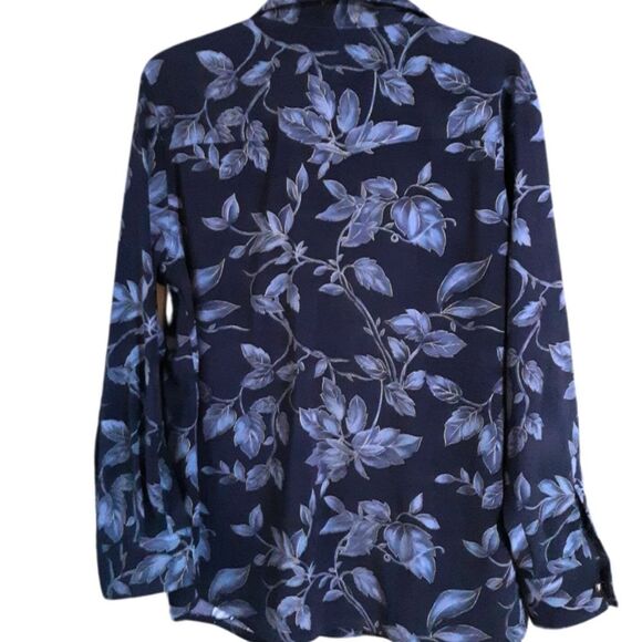 Vintage Blue Floral Print Shirt Mini Dress - Picture 3 of 13